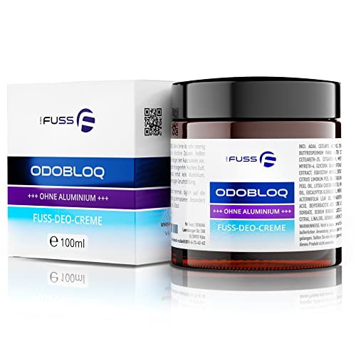 Mr. Fuss® Odobloq - Crema Deodorante Contro I Piedi Del Sudore E I Forti Odori Dei Piedi, Senza Alluminio, 100 Ml, Per La Cura Dei Piedi, Per Uomo E D