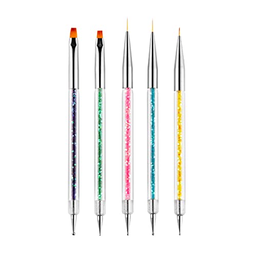 Rnitle 5 Pezzi Pennelli In Dettaglio Per Unghie,Pennelli Per Unghie Arte,Strumenti Per Manicure,Pennello Per Unghie,Pennelli Per Pittura Professionale