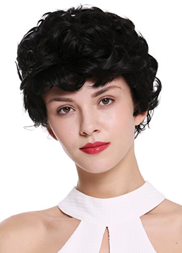 Wig Me Up - Dw-2740-1 Parrucca Donna Corta Ricci Riccia Nero