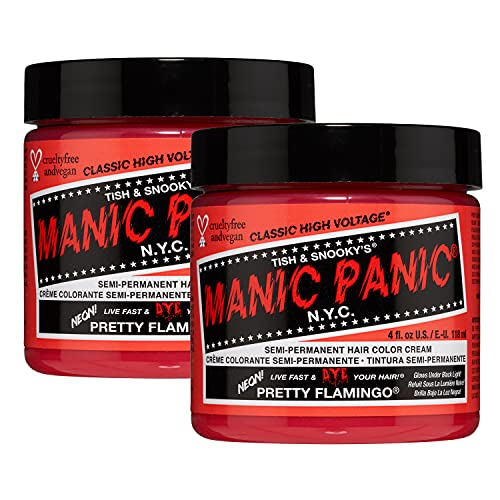 Manic Panic Pretty Flamingo Classic Creme, Vegan, Cruelty Free, Pink Semi Permanent Hair Dye 2 X 118Ml