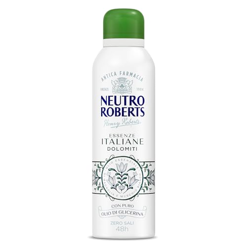 Neutro Roberts, Deodorante Spray Dolomiti, Senza Sali Di Alluminio, Zero Macchie, Con Olio Essenziale Di Magnolia E Muschio Bianco, Con Puro Olio Di G