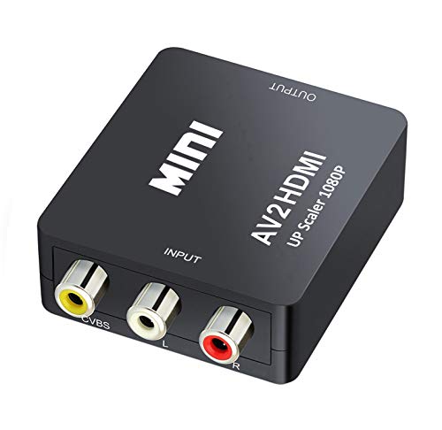 Qgecen Convertitore Da Rca A Hdmi, Adattatore Rca Hdmi, Supporta Pal/Ntsc Con Usb Cavo Per Ps2 Wii Xbox Gamecube N64 Snes Vhs Dvd