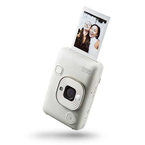 Fujifilm Instax Mini Liplay Misty White - Fotocamera Istantanea Ibrida, Stampante Per Smartphone, Controllo Da Remoto, Funzione Sound Per Aggiungere S