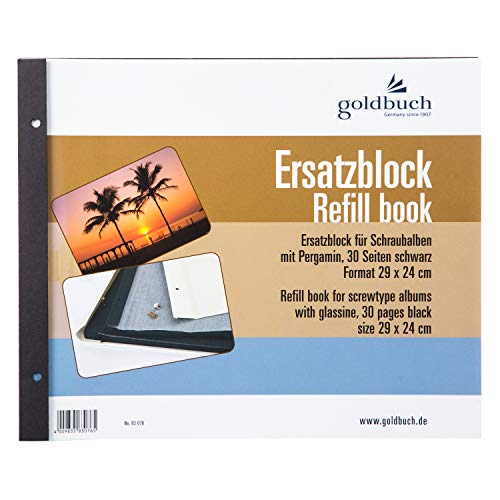 Goldbuch Ricambio Block, Album Fotografico 29X24 Cm Schwarze Seiten