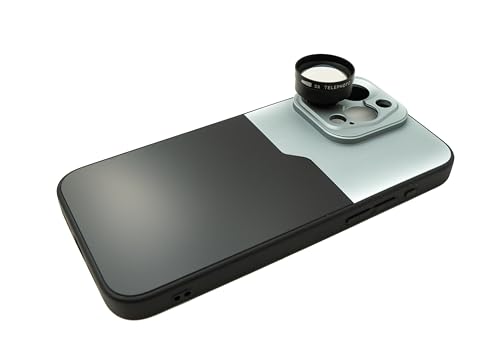 System-S Zoom Lente 3X Tele Obiettivo 37Mm Filtro Con Custodia Per Iphone 15 Pro Max In Nero Grigio