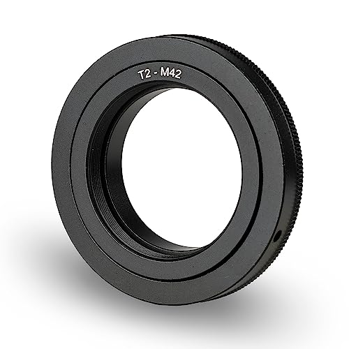 Walimex Pro Adattatore T2 Per M42 Mount – Anello Adattatore Con Messa A Fuoco Manuale, Facile Da Usare, Anello Di Collegamento Dell'Obiettivo