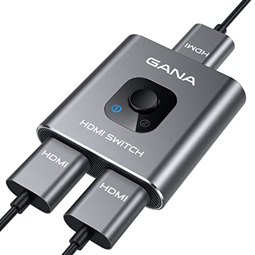 Gana Sdoppiatore Hdmi Switch Hdmi Splitter - 4K Hdmi Switch Bidirezionale (2 Ingresso A 1 Uscita O 1 In A 2 Out) Alluminio Commutatore Hdmi Supporta 4
