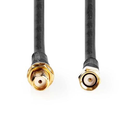 Nedis Cavo Antenna – Spina Sma – Presa Sma – Placcato Oro – 50 Ohm – Doppia Schermatura – 10,0 M – Rotondo – Pvc – Nero – Etichetta