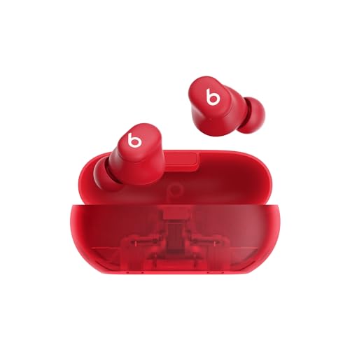Beats Solo Buds — Auricolari Bluetooth Wireless | 18 Ore Di Autonomia | Compatibilità Apple E Android | Microfono Integrato - Rosso Trasparente