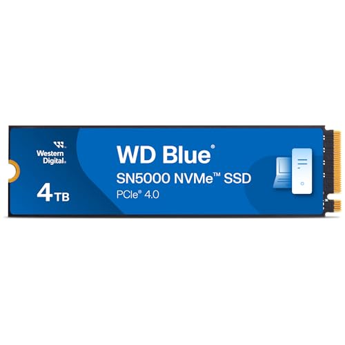 Wd Blue Sn5000 4Tb Ssd, Nvme Ssd, Ssd Interno, Pcie Gen4, Velocità Fino A 5500 Mb/S, Tecnologia Ncache 4.0, Include Acronis True Image Per Western Dig