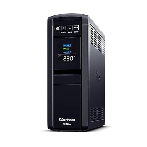 Cyberpower Cp1200Eipfclcd Line-Interactive Ups 1200Va/720W Onda Sinusoidale Pura, Avr, Lcd, Usb (Hid), Db9, Rj45 Lan Protection, Uscita (2) Schuko (4)