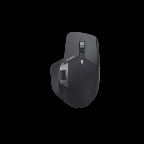 Rapoo Mt760M Mouse Wireless Wireless 4000 Dpi Sensore Batteria Ricaricabile Ecologica Ergonomica Pc & Mac - Grigio Nero