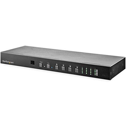 Startech.Com Matrice Switch Hdmi 4X4 Con Controllo Audio E Ethernet - Switch Video Hdmi 4K 60Hz - Splitter Hdmi 2.0 Montabile A Rack Con Telecomando (