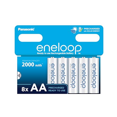 Eneloop, Batterie Ricaricabili Aa/Mignon, Confezione Da 8, Capacità Di Min. 2000 Mah, Batterie Ni-Mh, Pronte All'Uso, Ricaricabili Fino A 2000 Volte,