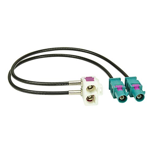 Tomzz Audio 1557-002 Doppio Adattatore Per Antenna Fakra 2 X Fakra (M) Maschio A Doppio Fakra (F) Femmina Adatto Per Audi Vw Mfd2, Rns2, Rns510