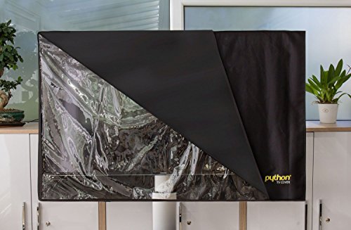 Python - Cover Per Tv E Monitor, Da 40" A 43", Resistente Alle Intemperie, Per Interni Ed Esterni, 101 X 63 Cm, Colore: Nero