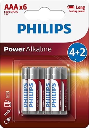 Philips Lr03P6Bp Batteria Alcalina Aaa Senza Cadmio, Mercurio E Piombo, Confezione Da 6 Pezzi