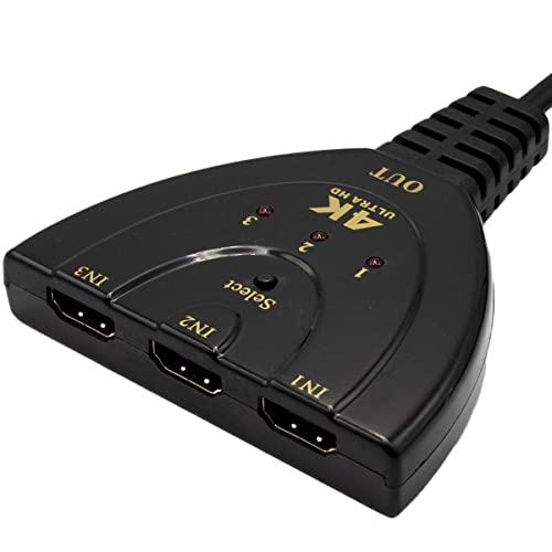 Mmobiel Hdmi Splitter - 4K Hdmi Switch - 3 En 1 Salida Hdmi Switch Compatibile Con Apple Tv, Switch, Ps4, X-Box, Hdtv, Laptop, Pc, Console De Juegos Y