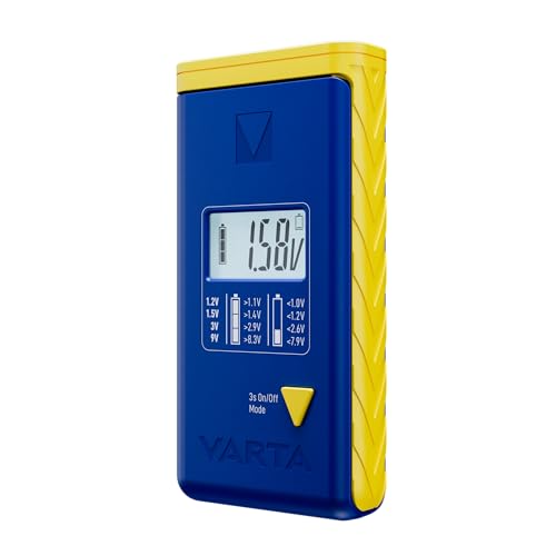 Varta Tester Per Batteria, Batterie E Batterie A Bottone, Dispositivo Di Prova Per Tutte Le Principali Dimensioni Della Batteria (Aa, Aaa, C, D, 9 V)