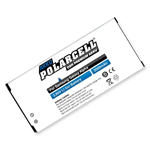 Polarcell Batteria Per Samsung Galaxy Alpha/Sm-G850 F (2000 Mah/7,7Wh) Eb Eb-Bg850Bbc, Eb-Bg850Bbe