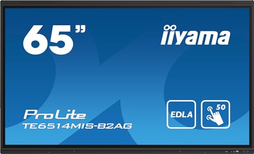 Iiyama Prolite Te6514Mis-B2Ag 163,9 Cm 65" Va Led Grande Formato Display 4K Uhd 50 Punti Touch Puretouch Ir+ Hdmi Dp Usb-C Usb3.0/2.0 Rs-232C Rj45 Hdm