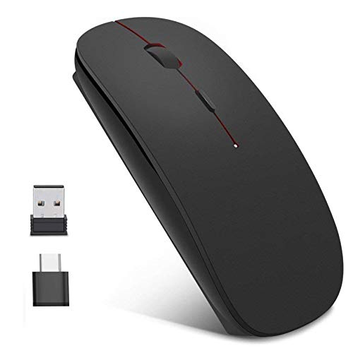 Easyult Mouse Wireless Ricaricabile, Ergonomic Mouse Senza Fili 2,4G Con Nano Ricevitore, 1600Dpi Mouse Usb Portatile Da Ottico, Ideale Per Notebook,