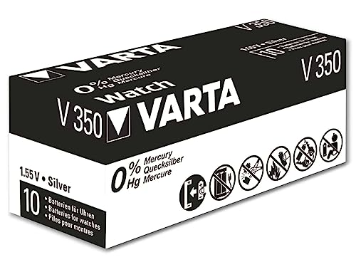 Varta V350, Sr42, 344, 350101111, Batteria A Bottone, Specialistica, Ossido D'Argento, 1.55 Volts, Diametro 11.6 Mm, Altezza 3.6 Mm, Confezione 1 Pila