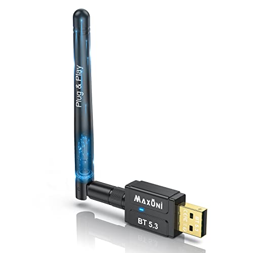Maxuni Bluetooth Usb, Adattatore Bluetooth Dongle 5.3, Adattatore Di Rete A Lunga Distanza Per Pc, Laptop, Desktop, Auricolari, Altoparlante, Tastiera