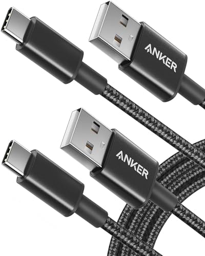 Anker - Cavo Usb C Su Usb 2.0, 1,8 M, Doppio Intreccio Di Nylon, Tipo C, Per Samsung Galaxy S8 S8+ S9 S9+, Htc 10, Sony Xz, Lg V20 G5 G6, Xiaomi 5, Co