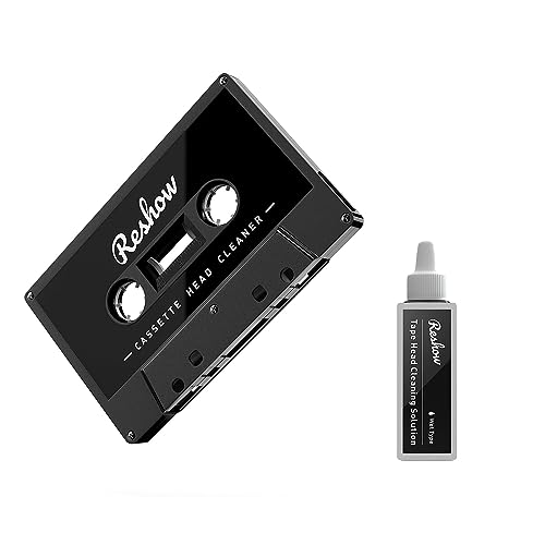 Pulitore Per Testine Audio A Nastro Reshow Con Kit Di Manutenzione Umida E 2 Fluide Detergenti Per Lettore Di Nastri Cassette/Boombox/Deck/Registrator