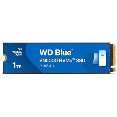 Wd Blue Sn5000 1Tb Ssd, Nvme Ssd, Ssd Interno, Pcie Gen4, Velocità Fino A 5150 Mb/S, Tecnologia Ncache 4.0, Include Acronis True Image Per Western Dig