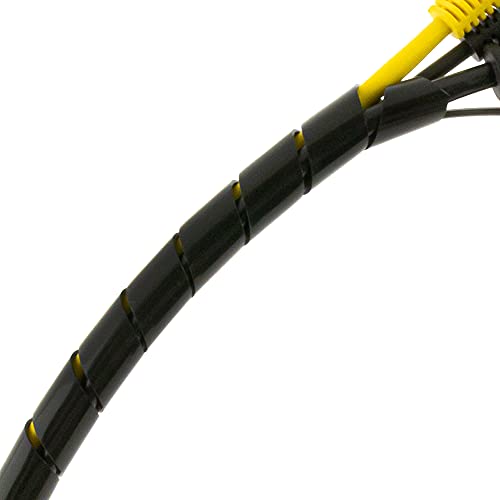 Seki 15547 - Nastro A Spirale, 7,5 – 60 Mm, 5 M, Colore Nero, Tubo Flessibile A Spirale, Protezione Per Cavi