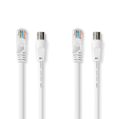 Nedis Cavo Combinato Coax & Cat6 – Spina Iec (Coax) / Connettore Rj45 – Connettore Iec (Coax) / Rj45 – Nichelato – Rg58 – 75 Ohm – Doppia Schermatura 