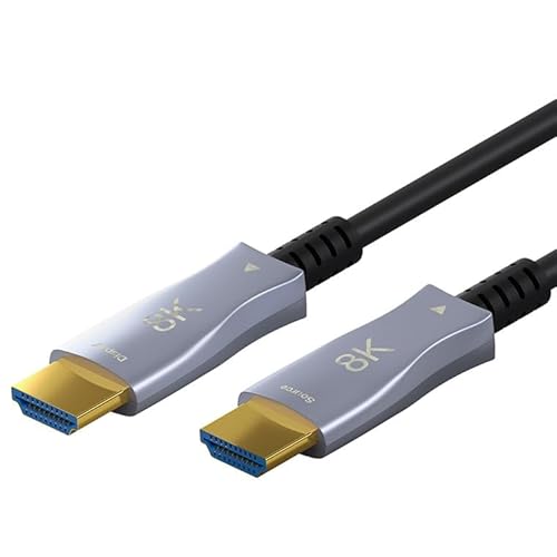 Goobay 65562 Cavo Hdmi 2.1 (Aoc) 50M / 8K 60Hz E 4K 120Hz Cavo Ottico Hdmi Per Hdtv, Proiettore, Monitor, Ecc. / Cavo Av Attivo