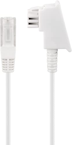 Goobay 60664 - Cavo Router, Cavo Telefonico, Cavo Di Collegamento Per Dsl/Adsl/Vdsl, Spina Tae-F Su Spina Rj45 (8P2C), Bianco, 0,5 M