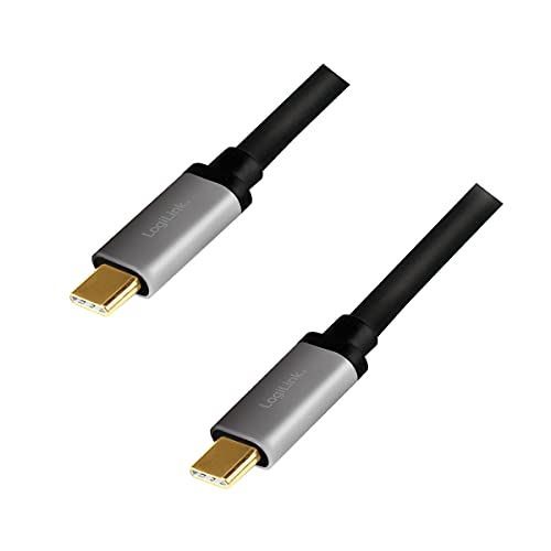 Logilink Cua0106 - Cavo Usb 3.2 Con Pd3 (Powerdelivery), In Alluminio, Nero/Grigio, 1,5 M