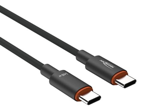 Ansmann Cavo Di Ricarica 60 Cm Usb Tipo C Per La Ricarica Rapida Di Smartphone, Tablet, Laptop, Ecc. Con Potenza Di Uscita Fino A 140 W/Cavo Di Alta Q