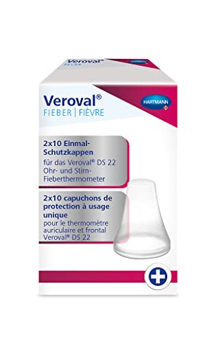 Veroval, Confezione Di Cappucci Protettivi Veroval 2 In 1: 20 Cappucci Protettivi Monouso Per Misurare La Febbre Nell’Orecchio; 1 Scatola Contenente 2