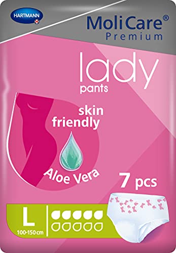 Molicare Premium Lady Pants, Mutandine Assorbenti Specifiche Per Incontinenza Femminile, Con Aloe Vera, 5 Gocce, Taglia L, 7 Pezzi