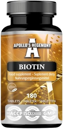Biotina 10 Mg Per Compressa - 180 Compresse Vegane - 720 Dosi - Supporta La Salute Di Pelle, Unghie E Capelli - Integratore Di Vitamina B7 - Da Apollo