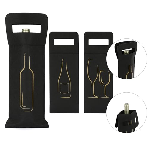 Nordstern® Sacchetti Regalo In Feltro Per Bottiglie Di Vino, Liquori E Spumanti, Set Da 3