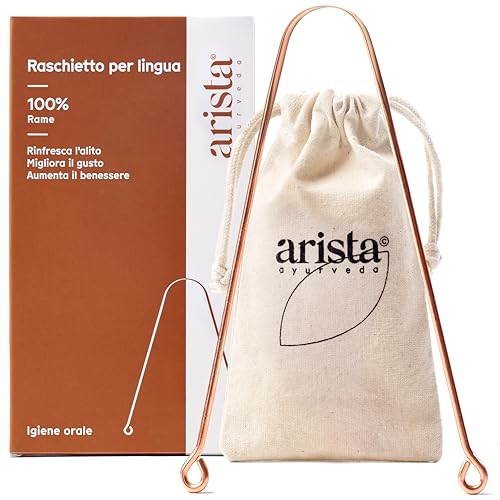 Arista Pulisci Lingua, Pack 1 Nettalingua Rame, Raschietto Lingua, Ayurveda Prodotti, Raschia Lingua Per Igiene Orale, Alito Cattivo Rimedi