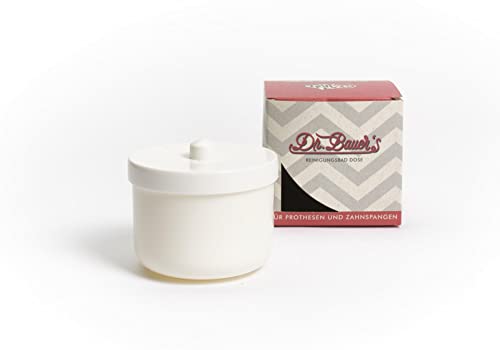 Dr. Bauer Contenitore Per Bagno Di Pulizia Della Dose Con Inserto Klarspuel | Protesi Dentaria| La Protesi Può Bianco (1 Pezzo)