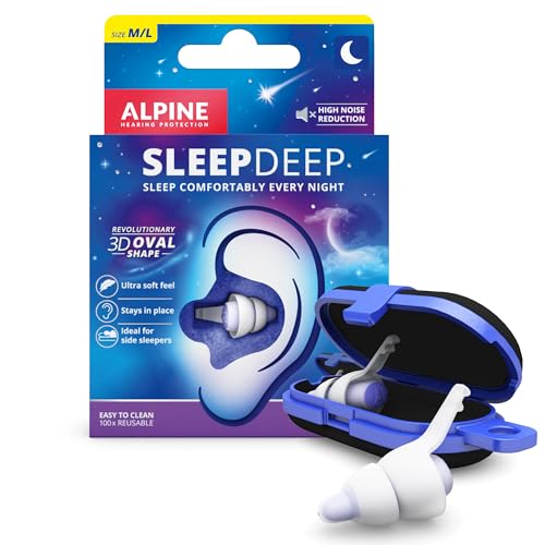 Alpine Sleepdeep Tappi Per Dormire In Gel Morbido – Forma Ovale 3D Rivoluzionaria Per Eliminazione Del Rumore E Ottimizzare Il Comfort E L’Attenuazion