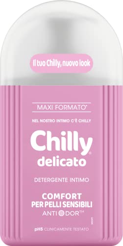Chilly, Detergente Intimo Delicato, Detergente Per L'Igiene Intima Con Molecola Antiodore - Formula Delicata E Lenitiva - Ph 5, Clinicamente Testato -