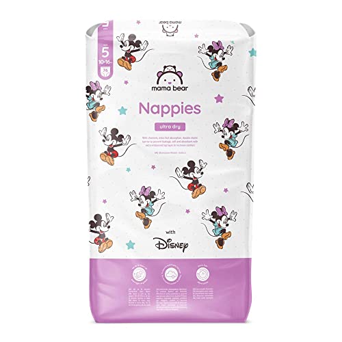 Marchio Amazon - Mama Bear Disney Pannolini Ultra-Asciutti, Taglia 5 (10-16 Kg), Bianco, 76 Unità