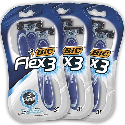 Bic Flex - Rasoio Usa E Getta Da Uomo, 3 Pezzi (Confezione Da 3)