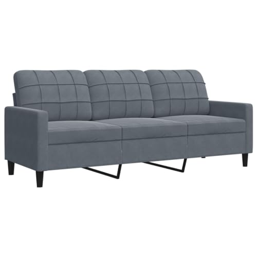 Vidaxl Divano A 3 Posti Grigio Scuro 180 Cm In Velluto, Divano, Divano Da Salotto, Divano In Velluto, Divano Imbottito, Divano A Tre Posti, Divanetto