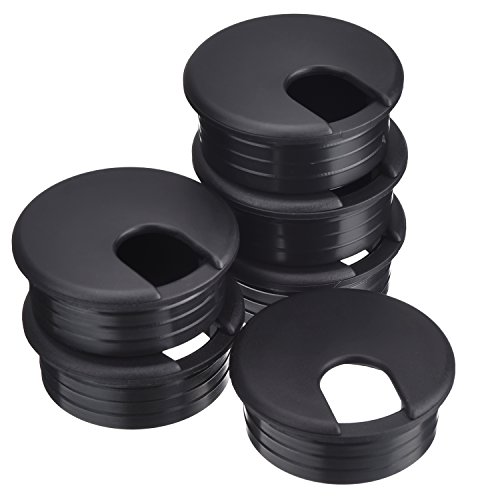 Bbto 45 Mm Nero Grommet Della Scrivania Di Cavo Grommet Pc Computer Plastica Grommet Della Scrivania Cavo Foro Copertina Organizzatori Di Filo (6 Pezz