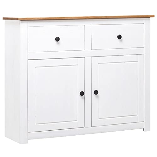 Vidaxl Credenza Bianca 93X40X80 Cm In Legno Di Pino Panama Range